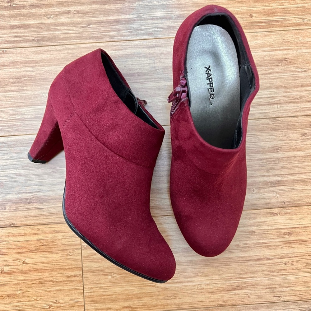 Red velvet heels